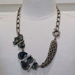 Gerard Yosca 23" Signed Chunky Necklace with Glass Stones and Statement Clasp